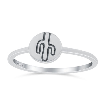 Cactus Ring Oxidized Band Solid 925 Sterling Silver Thumb Ring (7mm)